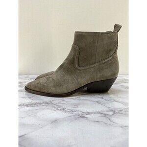 Veronica Beard Kinsley Grey Suede Western Chelsea Ankle Boots Women’s Size 7.5